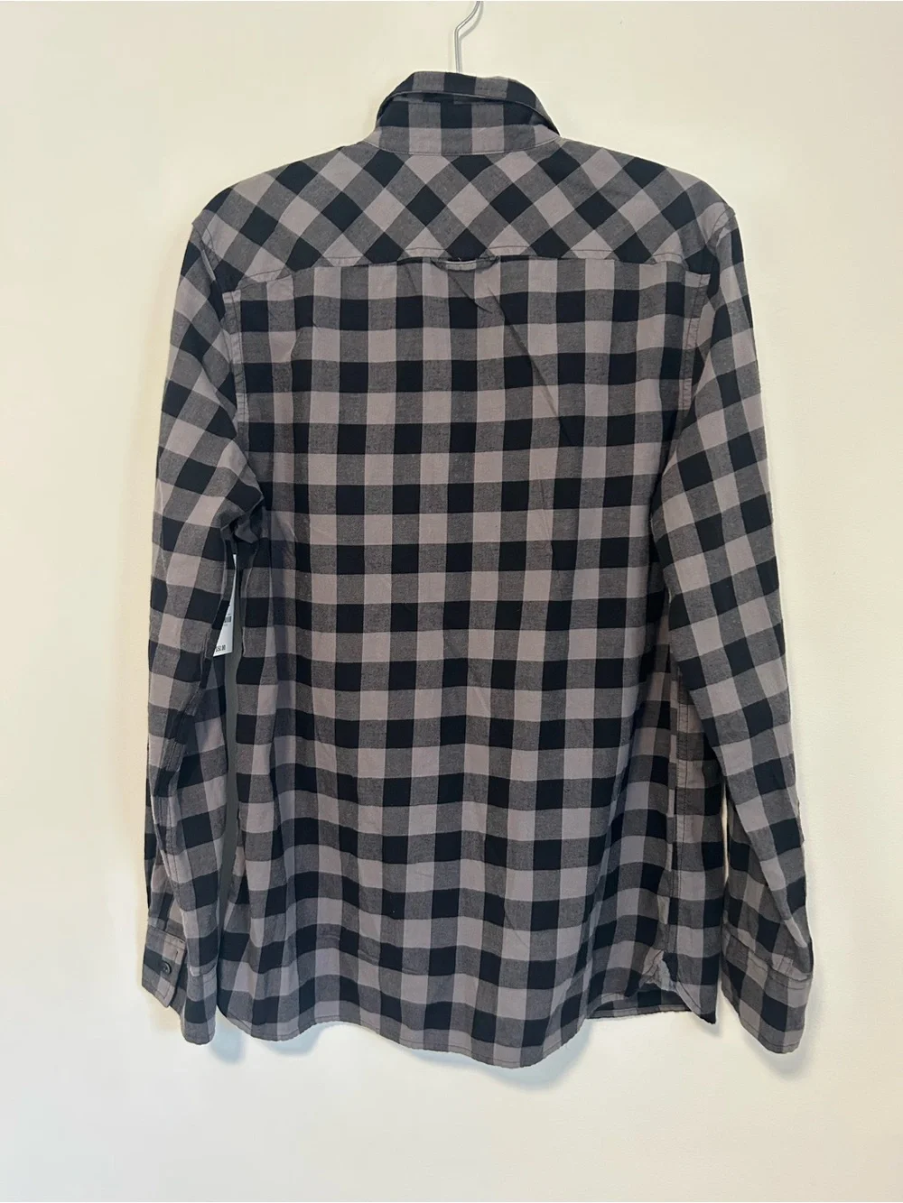 Sun + Stone Black and Gray Plaid Button-Down Shirt